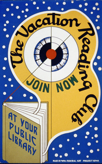 file:/activities/oralhistory/cappics/pryor1923_poster, alt: Poster that reads: The vacation reading club, join now at your public library.