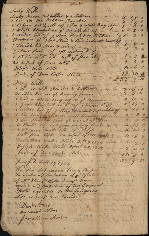 Ebenezer Wells (1730-1783) inventory, page 4